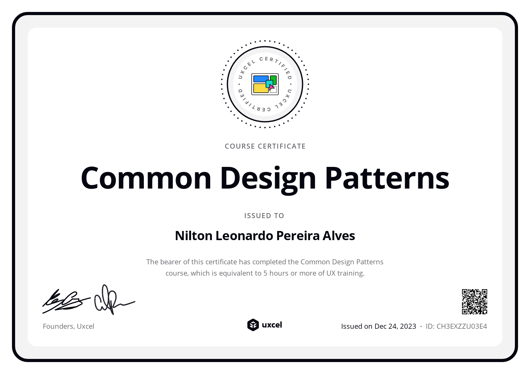 Leonardo Alves's certificate
